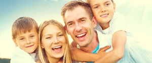 Young family smiling
