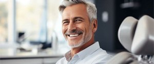 Handsome, mature man in dental treatment chair 