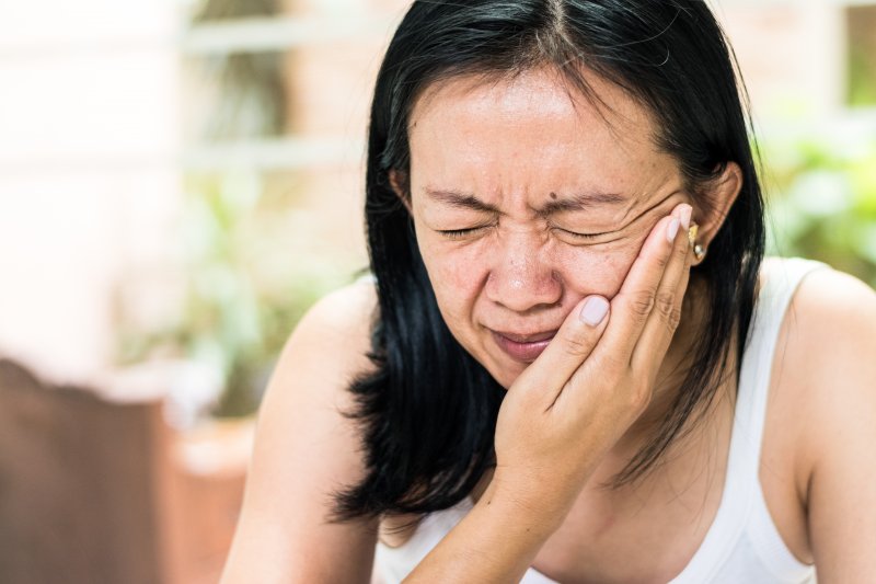 Woman with a toothache